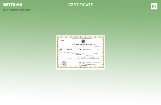 модерен стил Извод за брак на Маршалските Острови Шаблон за Word и PDF